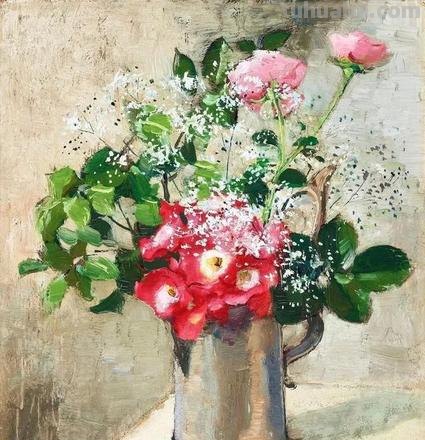 静物花卉：来自瑞典画家 Olle Hjortzberg 绘画作品