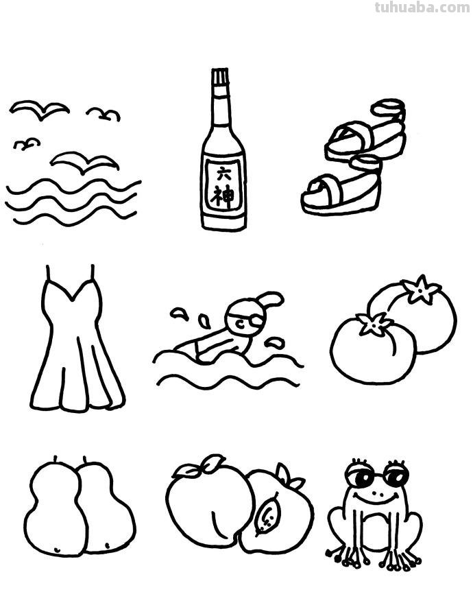画一画夏天简笔画，绿植、海滩、水果、冷饮……快收藏起来吧~