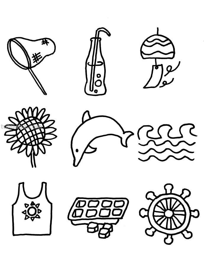 画一画夏天简笔画，绿植、海滩、水果、冷饮……快收藏起来吧~