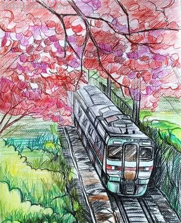 真实彩铅火车怎么画的 如何画出火车？