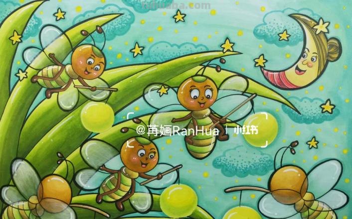 萤火虫儿童画 萤火虫儿童画教案