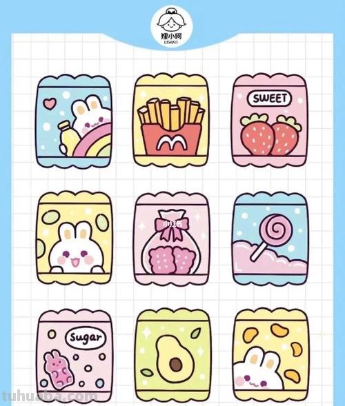 零食怎么画简笔画图片 五年级画小零食？