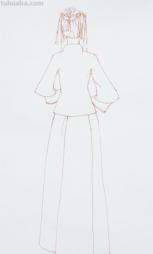 古代婚服背面画法教程 古代婚服怎么画