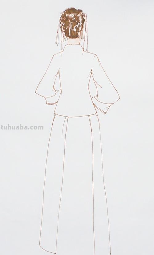 古代婚服背面画法教程 古代婚服怎么画
