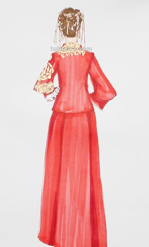 古代婚服背面画法教程 古代婚服怎么画