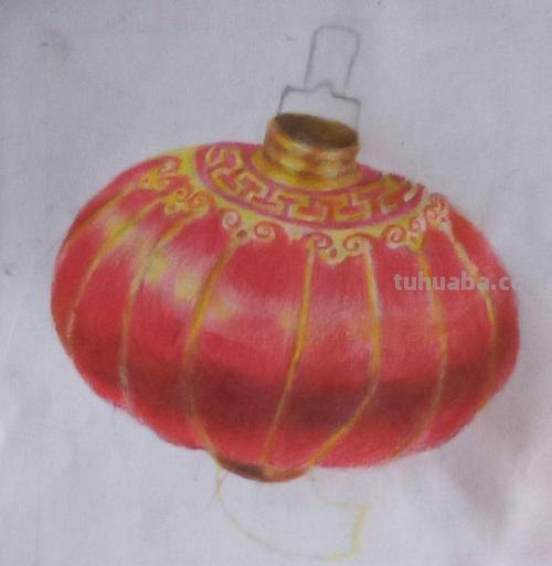 中国灯笼怎么画彩铅的 红灯笼彩铅画？
