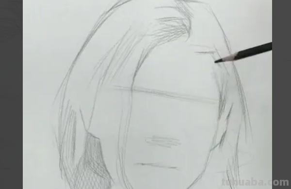 女素描头像头发教程