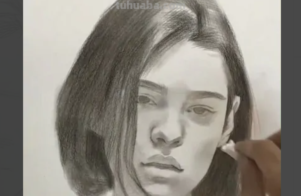 女素描头像头发教程