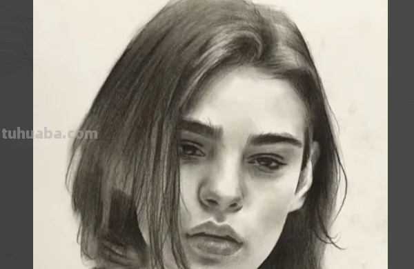 女素描头像头发教程