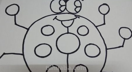 儿童画七星飘虫