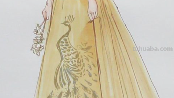 古代嫁衣怎么画