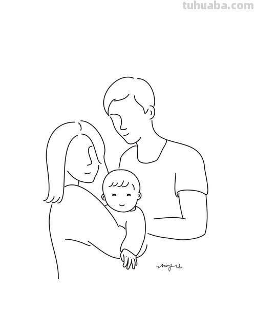 一家三口简笔画怎么画 一家三口亲子画简单?