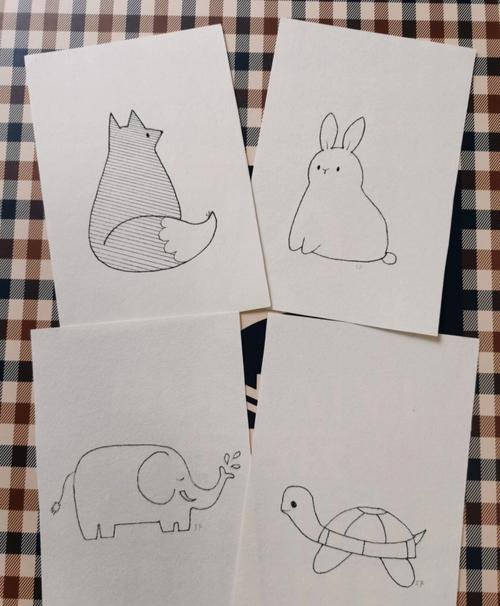 每天学一幅简笔画-非常逼真的针管笔小动物简笔画
