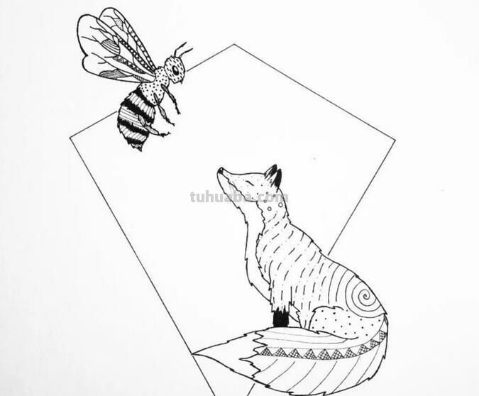每天学一幅简笔画-非常逼真的针管笔小动物简笔画
