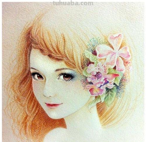 彩铅女神教程怎么画 彩色铅笔画教程:1.女孩——自由飞翔?