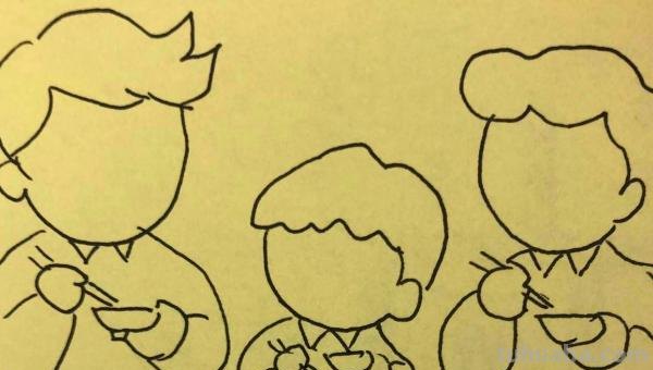一家人的简笔画怎么画 少儿简笔画之全家福？