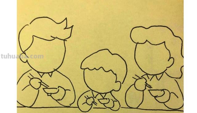 一家人的简笔画怎么画 少儿简笔画之全家福？