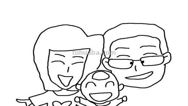 一家人的简笔画怎么画 少儿简笔画之全家福？