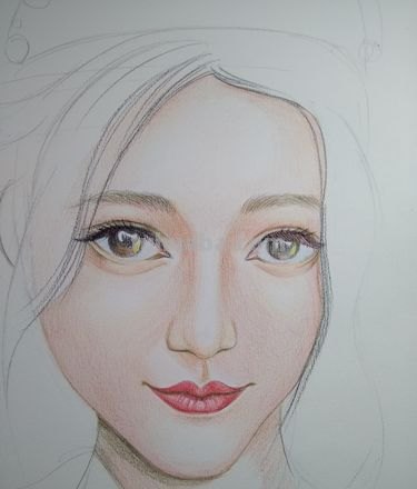 怎么用彩铅画美女脸 彩铅画人脸构图顺序?