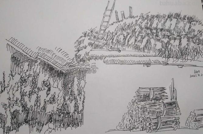 干柴堆速写 木材速写表现方式?