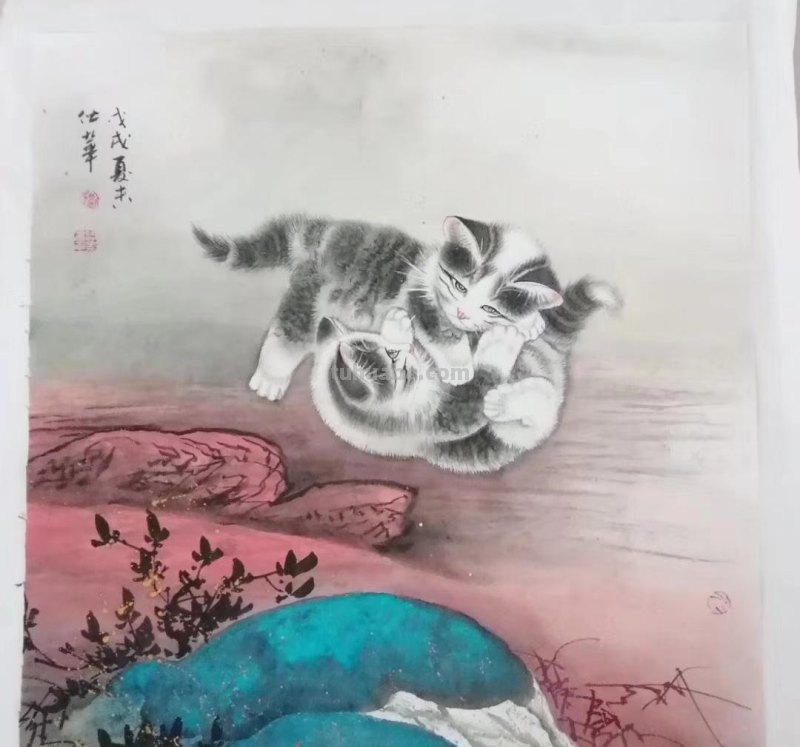 工笔猫咪，呆萌得融化你的心，毛绒绒的羽毛精致到控制不住想揉摸