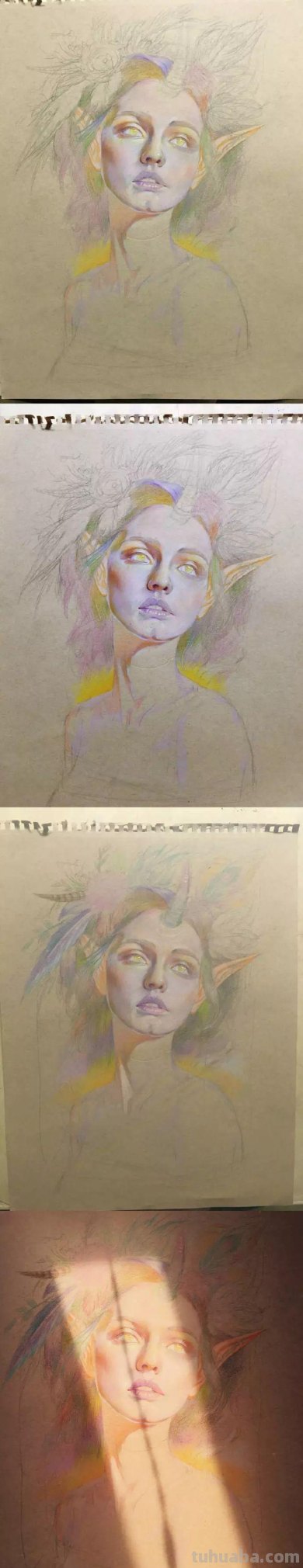 彩铅、水彩、色粉笔，这些绘画工具在他手里，居然能有……