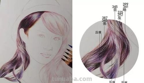 彩铅头发的纹路怎么画 如何用彩铅画头发画出层次感?
