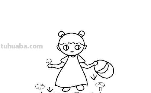 怎么简笔画药 简笔画采蘑菇的小姑娘是怎么画的？
