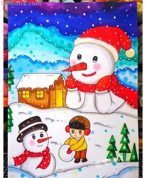 冬天下雪儿童画 冬天下雪儿童画教程