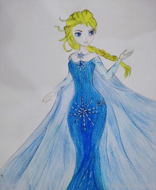 艾莎加冕彩铅怎么画 艾莎公主怎样画？
