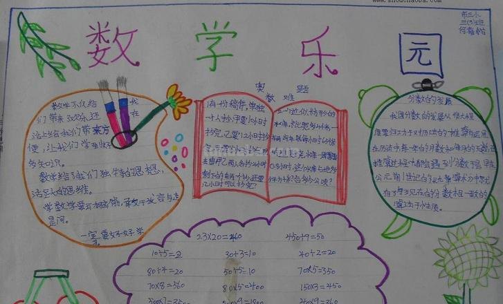 学到什么手抄报图片 你学会了什么手抄报数学三年级？