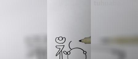 福怎么简笔画 兔子福字绘画简笔？