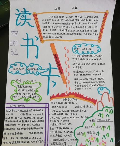 西游记推荐读书卡怎么做 a4纸西游记读书卡怎么制作？