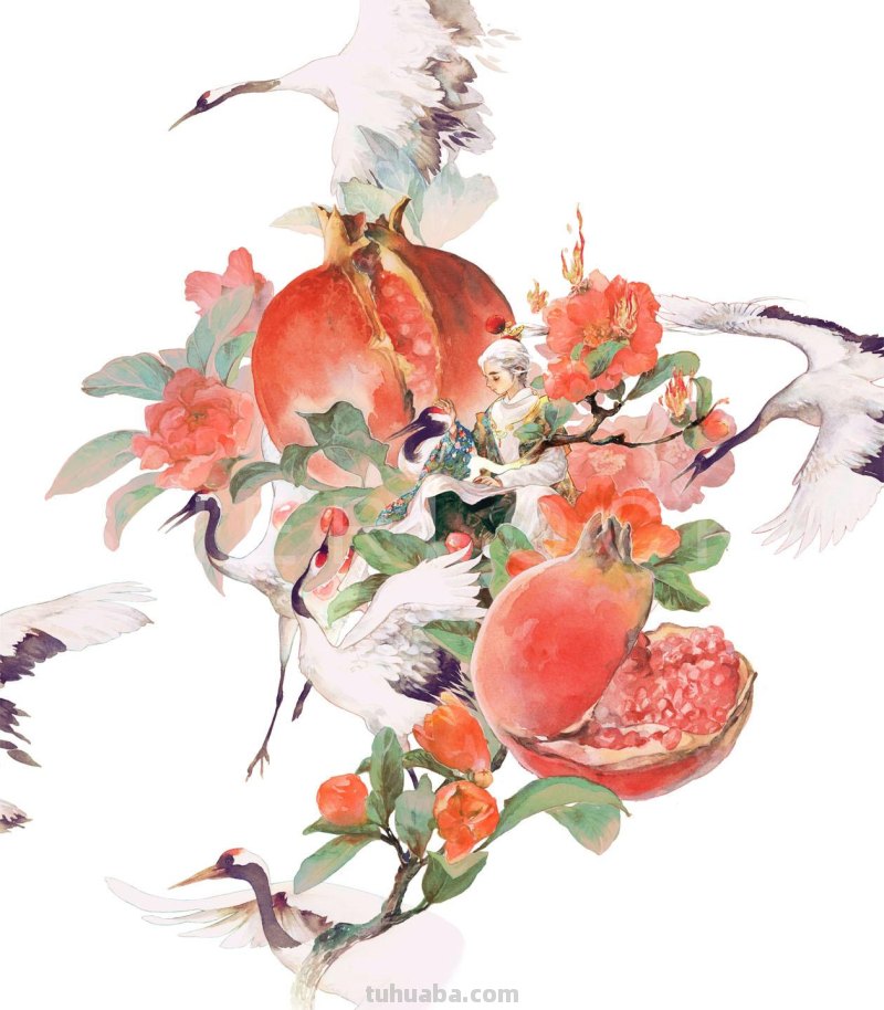 唯美水彩插画作品