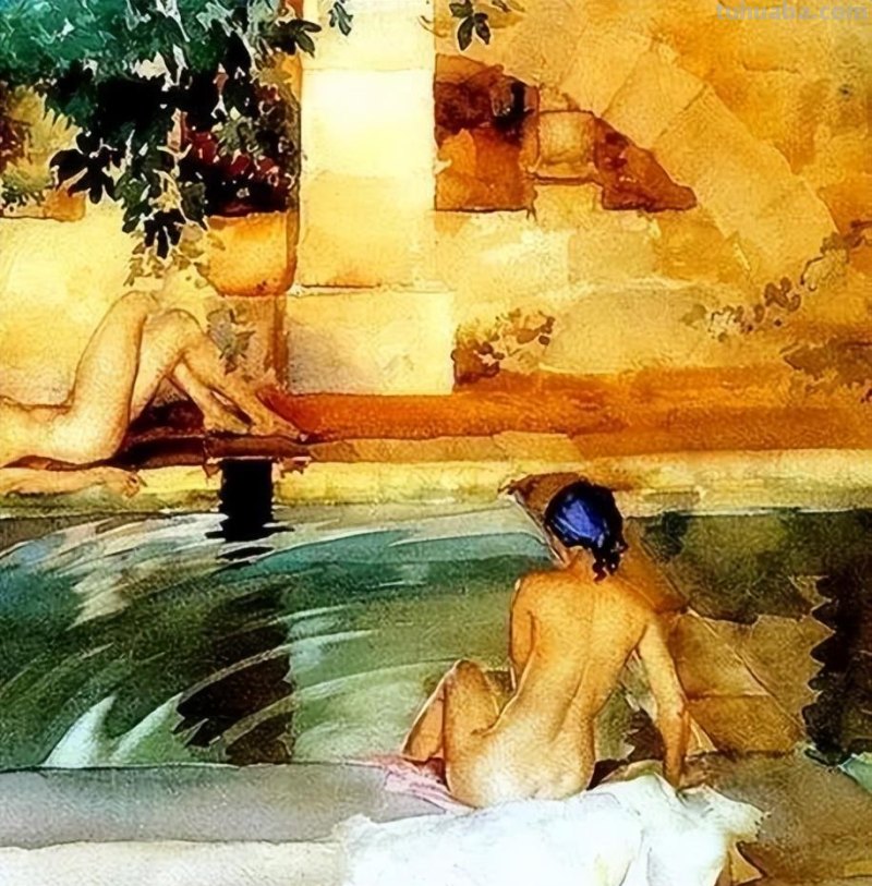 让人一见倾心的女人体水彩画︱世界顶尖大师威廉·拉塞尔的作品