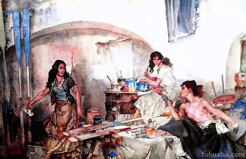 让人一见倾心的女人体水彩画︱世界顶尖大师威廉·拉塞尔的作品