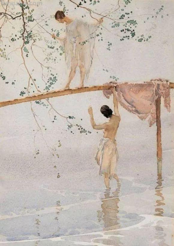 让人一见倾心的女人体水彩画︱世界顶尖大师威廉·拉塞尔的作品