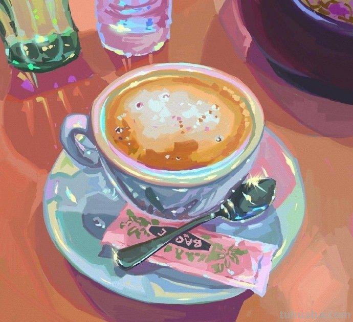 漂亮柔和色彩的水彩插画