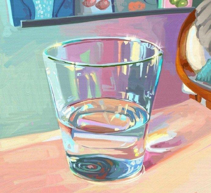 漂亮柔和色彩的水彩插画