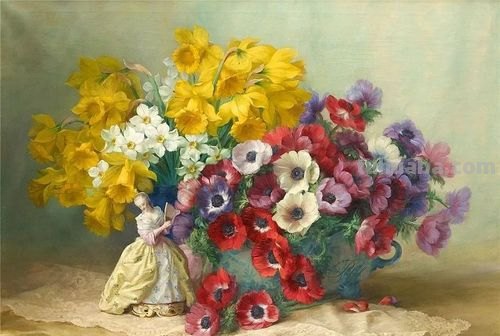 比利时画家Julien Stappers（1875-1960）花卉静物画