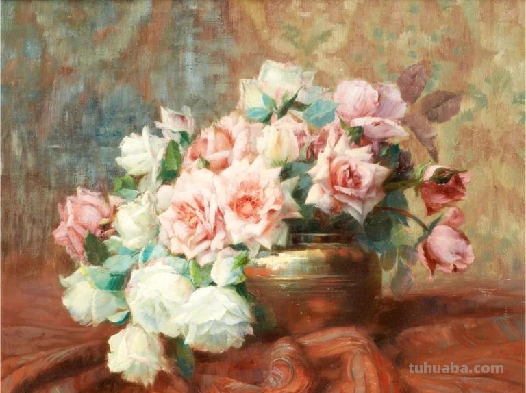 比利时画家Julien Stappers（1875-1960）花卉静物画