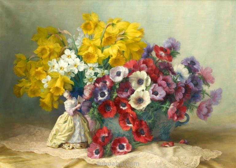 比利时画家Julien Stappers（1875-1960）花卉静物画