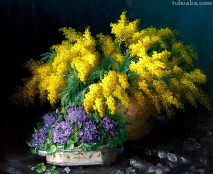 比利时画家Julien Stappers（1875-1960）花卉静物画