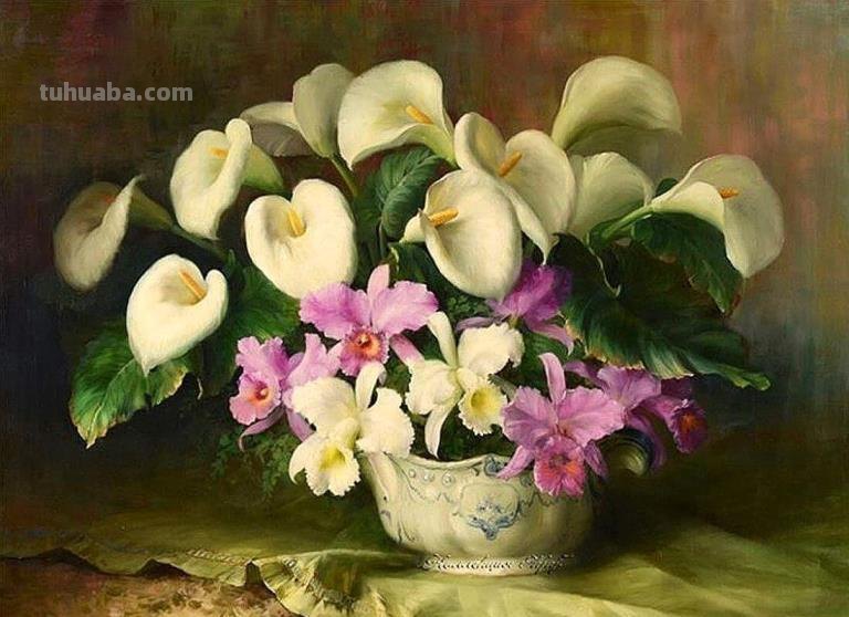 比利时画家Julien Stappers（1875-1960）花卉静物画