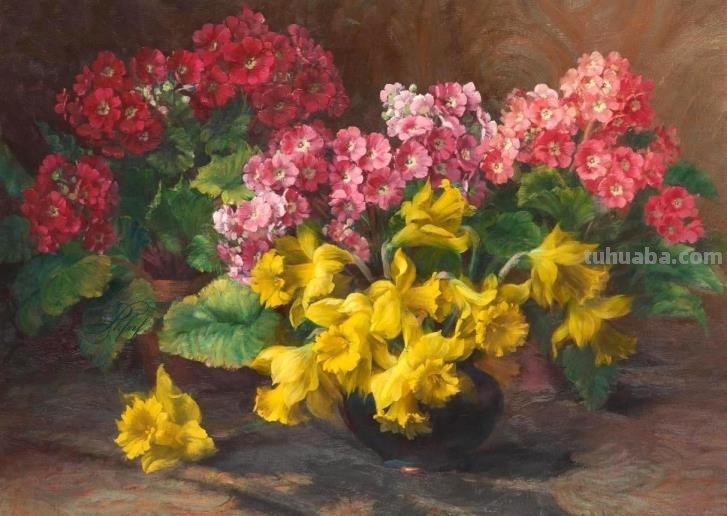 比利时画家Julien Stappers（1875-1960）花卉静物画
