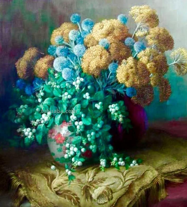 比利时画家Julien Stappers（1875-1960）花卉静物画