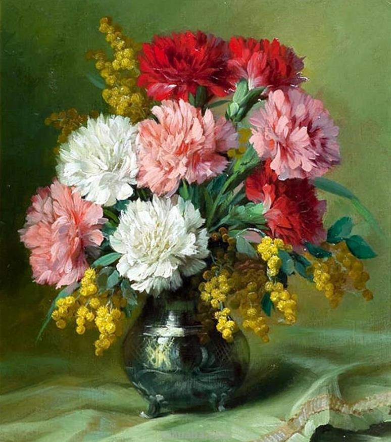 比利时画家Julien Stappers（1875-1960）花卉静物画