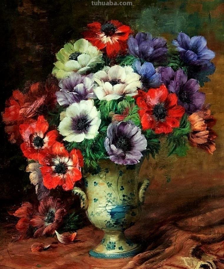 比利时画家Julien Stappers（1875-1960）花卉静物画