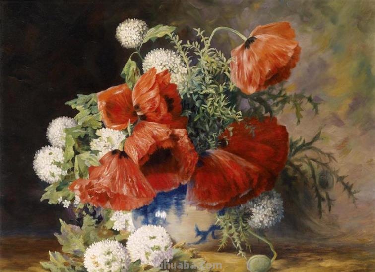 比利时画家Julien Stappers（1875-1960）花卉静物画