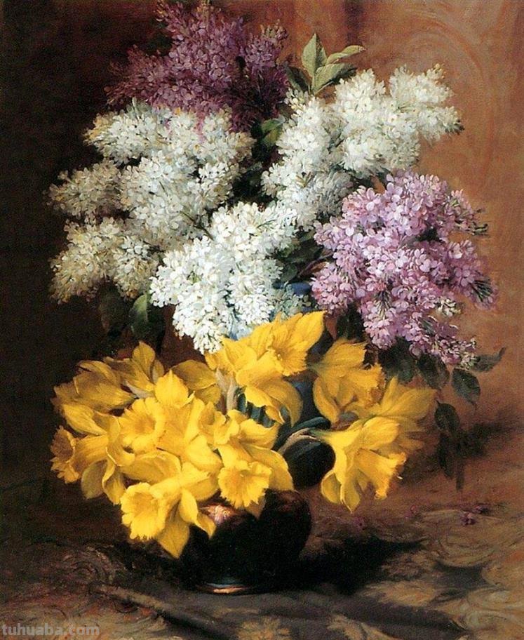 比利时画家Julien Stappers（1875-1960）花卉静物画